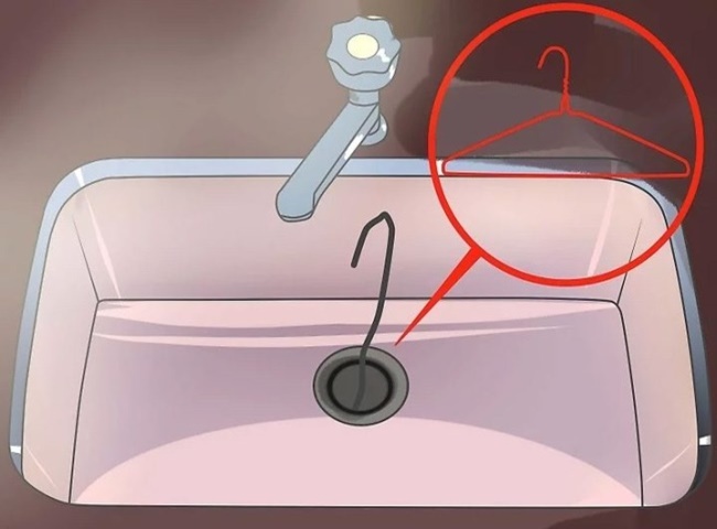 Th&ocirc;ng tắc bồn rửa mặt lavabo hiệu quả bằng m&oacute;c quần &aacute;o